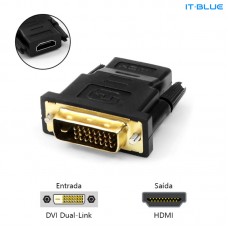 Adaptador DVI Macho x HDMI Fêmea LE-5509 It Blue